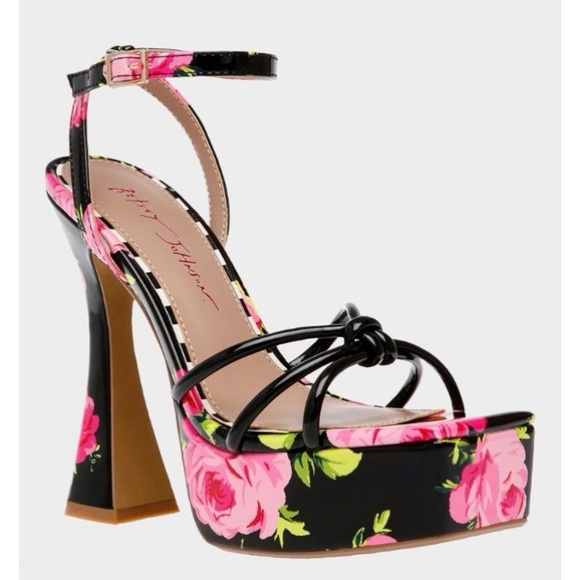 Betsey Johnson Shoes - Betsey Johnson Women's Platform Heel Sandals | TIKY MULTI BLACK NWT